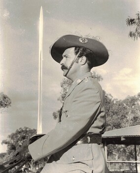Light horse officer on horse back