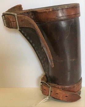 Leather socket with two adjustable straps.