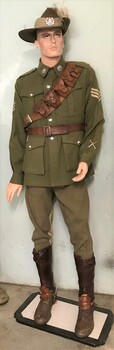 Mannequin dressed in army uniform