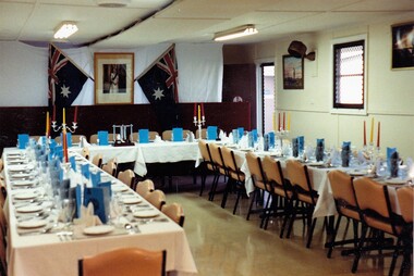 Tables set for a formal dinner