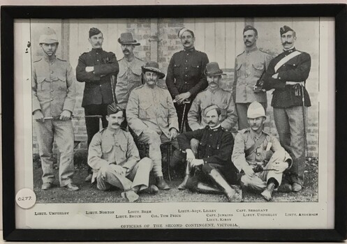 Group of soldiers in variety of uniforms