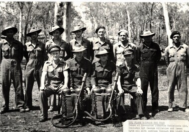 Group of WWII soldiers with flame throwers