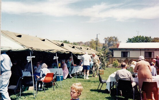 Group of people near tents