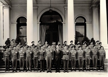 Large group of Army officers with Prince Philip.