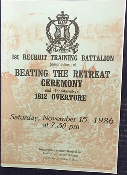 Booklet with details of Army parade.