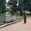 Soldier saluting at horse-trough Memorial