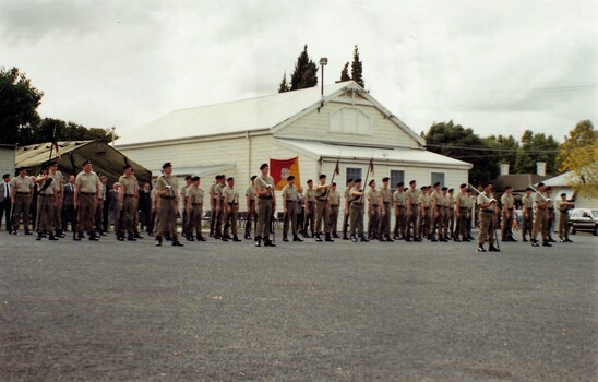 Soldiers in ranks on parade ground