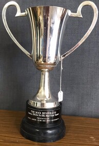 Silver cup trophy on Bakelite base.