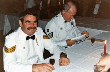 Two soldiers in formal uniform