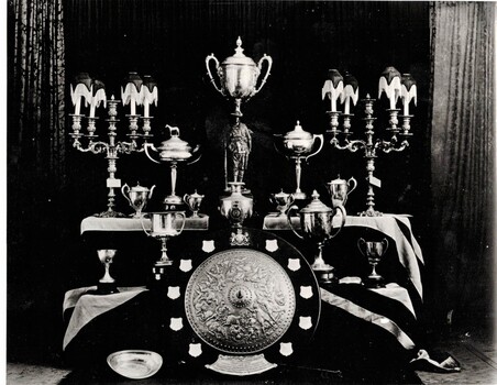Collection of cups and trophies.
