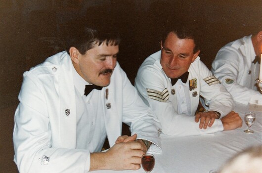 Two soldiers in formal uniform