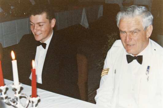 Soldier in formal uniform with civilian
