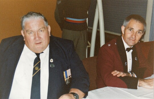 Former soldier and soldier in formal uniform