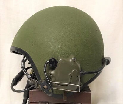 Round helmet with wires on side