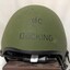 Round helmet with name on front