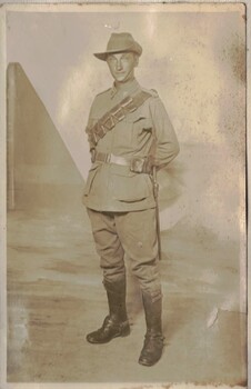 Photograph of soldier in uniform.