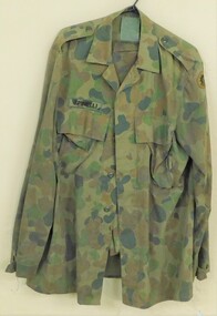 Army jacket with crazy coloured pattern