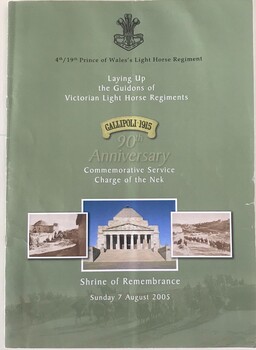 Coloured brochure with pictures and text.