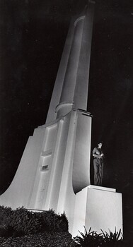 Soldier at War Memorial at dawn