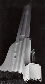 Soldier at War Memorial at dawn