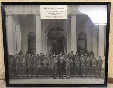 Group of soldiers on steps of building