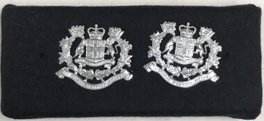 Two shiny badges on board