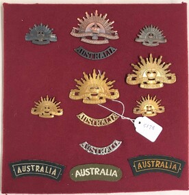 Cloth board with badges on it