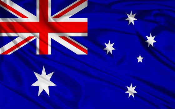 Blue cloth flag with crosses and stars