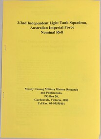 Soft cover booklet with writing on cover.