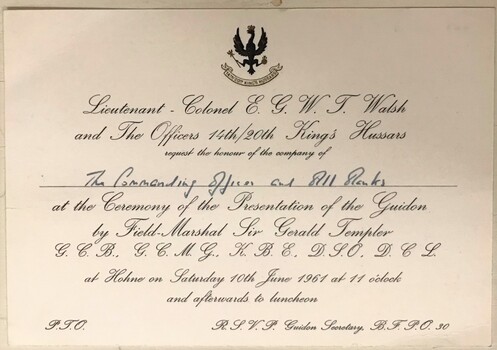 Card with badge and writing