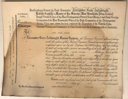 Large card with decorative writing