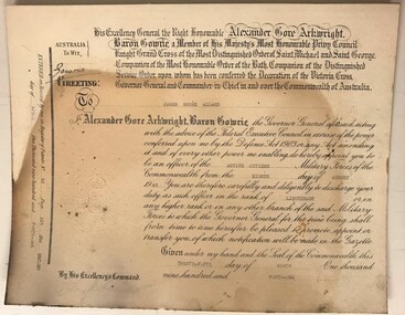 Large card with decorative writing