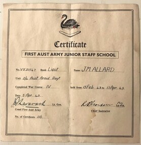 Official document with badge and writing