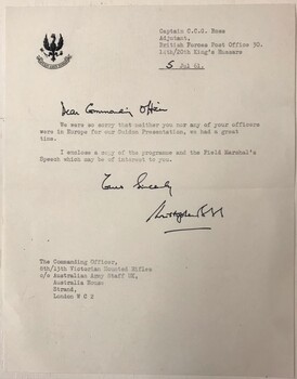 Letter with typing and manuscript
