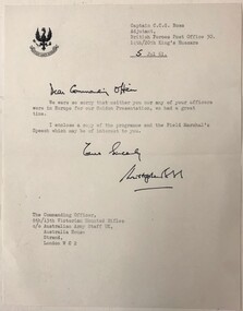 Letter with typing and manuscript