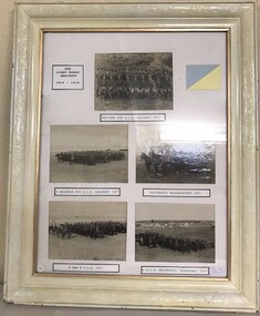 Five photograph in a wooden frame