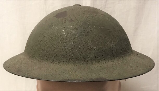 Soldier's helmet made out of steel.