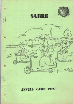 Paper booklet with cartoon characters on cover