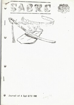 Paper booklet with sword on cover