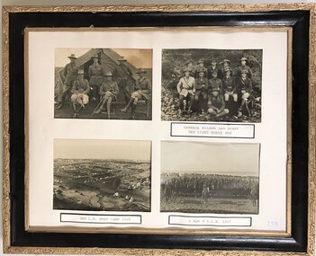 Four photographs of soldiers mounted in a frame.