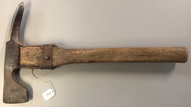 Small two-ended axe with wooden handle