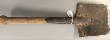 small shovel with worn blade.