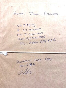 Discoloured paper with manuscript inscription