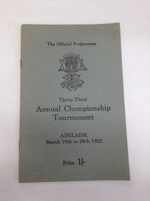 Tournament Programme, 1925