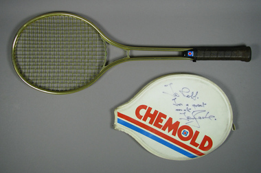 Racquet & cover, Circa 1969