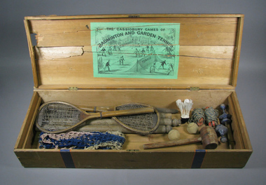 Lawn tennis set, Circa 1876