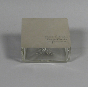 Glass container,  Prize box, 1911