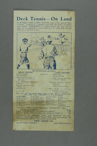 Flyer, Advertisement, Circa 1925