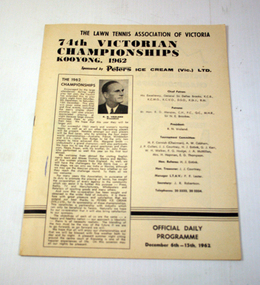 Tournament Programme, 1962