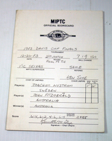 Score card, 26-Dec-83